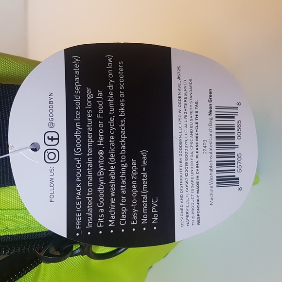 Goodbyn Washable Insulated Lunch Sleeves Bags. FREE Ice Pack Pouch - Picture 11 of 11